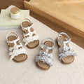 Summer  new girls' fashion floral princess thong sandals - kids' soft sole beach shoes with a fairy-tale touch
