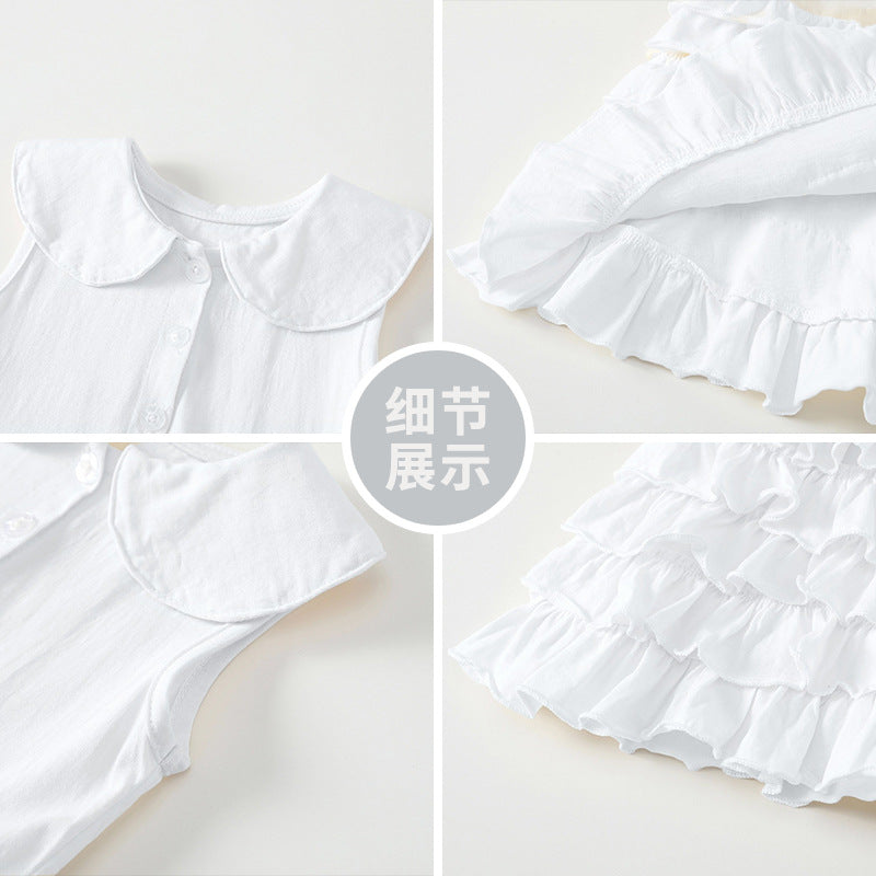 Girls' summer dress: new sweet princess style for baby girls, stylish doll collar cake dress, children's sundress