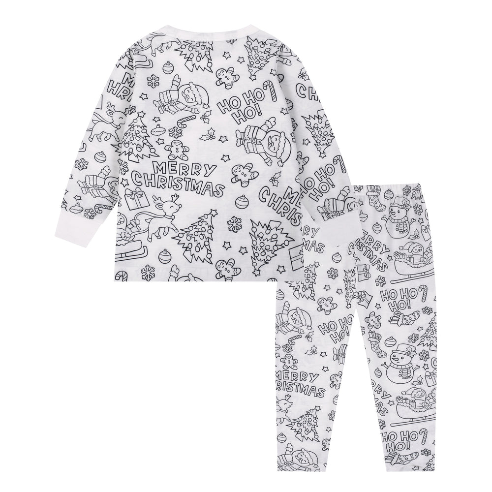 Flame-retardant fabric european and american cross-border children's pajamas diy graffiti foreign trade children's clothing wholesale
