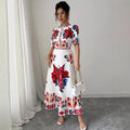 new european and american style printed elegant dress