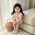 Kids' summer knit sleeveless vest - lightweight, hollow-out, soft, breathable, ruffle-trimmed knit top for babies