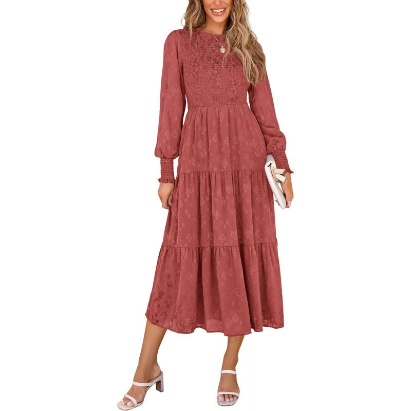 Amazon fashion elegant floral long sleeve dress women's  spring new arrival - graceful and flowy