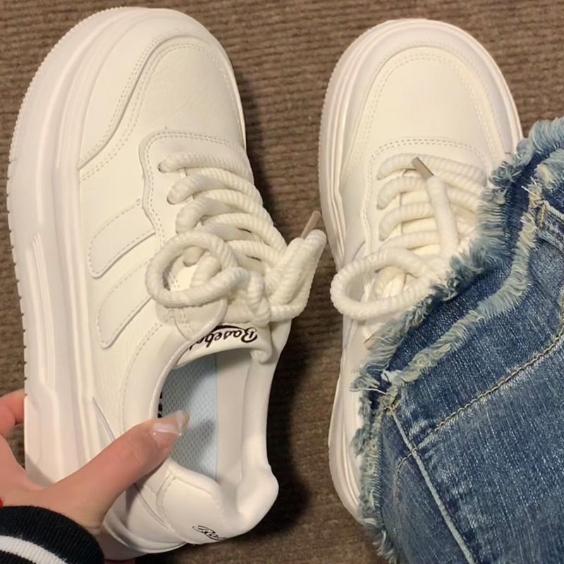 Thick solewhite shoes women's easiest for matchspring & fallplatform shoes2026summer breathable new arrivalpopularbest sellingcasual sports shoes