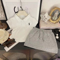 Girls' outfit set -  summer new arrival: stylish polo shirt & trendy casual sports skirt/trousers two-piece set for baby girls