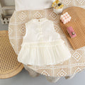 Summer 100-day newborn thin one-piece jumpsuit baby chinoiserie bag butt cover baby princess dress trendy