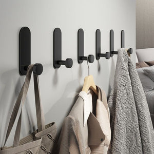 Wholesale space aluminum gun gray row hook coat hook bathroom door back wall wardrobe towel hook coat hook no punching