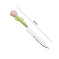 Creative stainless steel cutlery with ceramic handles - kids' dessert forks, multi-purpose western dinnerware, sunflower steak knife