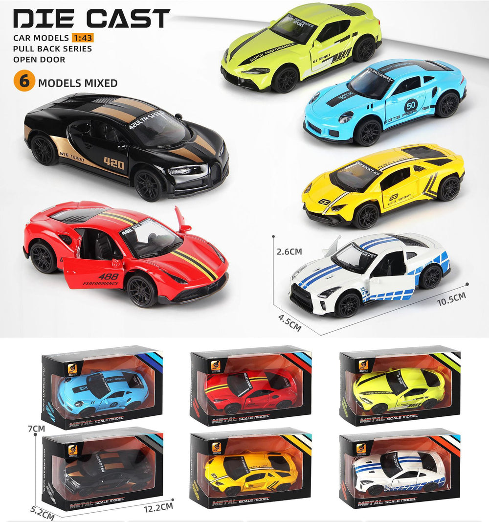 alloy toy car 1:43 model artificial car boy gift sports car ornaments can open the door toy car