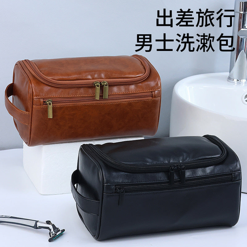 Premium pu leather cosmetic bag women's portable large-capacity partition storage bag travel waterproof storage bag toilet bag