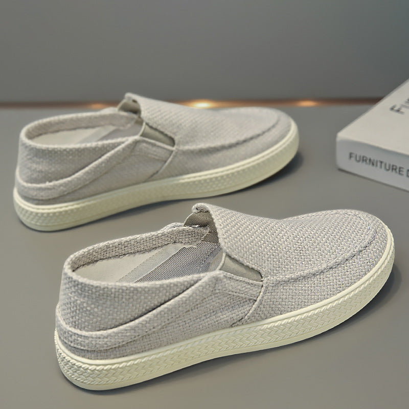 Canvas men's shoes summer linen shoes old beijing slip-on men's sports casual board shoes easiest for match lazy trendy shoes