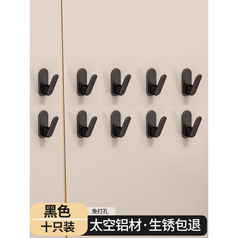 No punching single hook adhesive hook wall hanging clothes hat storage bathroom kitchen bathroom door load-bearing coat hook
