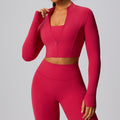 European and american autumn/winter zip-up yoga jacket for women, outdoor running long sleeve fitness jacket, cloud-feel quick-dry activewear yoga top