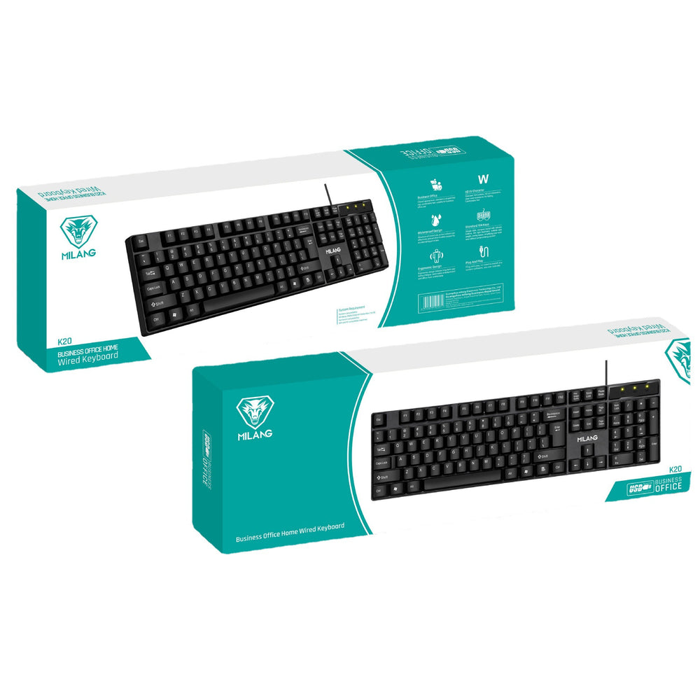 Miwolf t20 wired keyboard and mouse combo - desktop, laptop, and all-in-one pc compatible - business office keyboard and mouse set