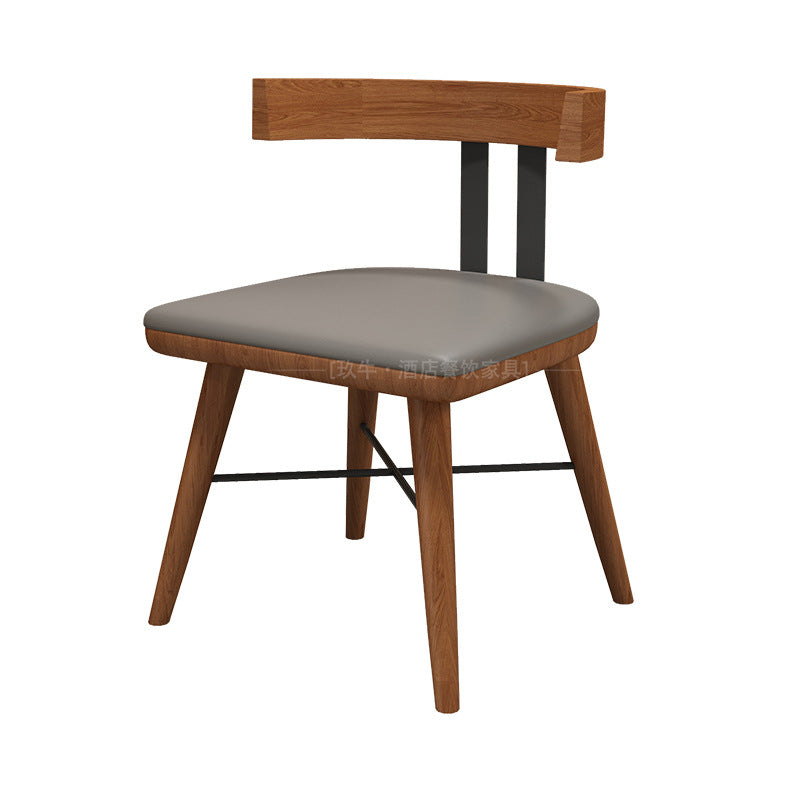 Cafe Solid wood high stool Table and chair combination Simple restaurant Convenience store Table and chair Bar Clear bar Backrest high chair
