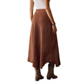 Amazon fashion cross-border women's new irregular midi skirt retro high waist a-line skirt