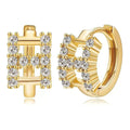 European and american jewelry: ear cuffs, diamond-studded small hoop earrings, stud earrings, and ear bone rings