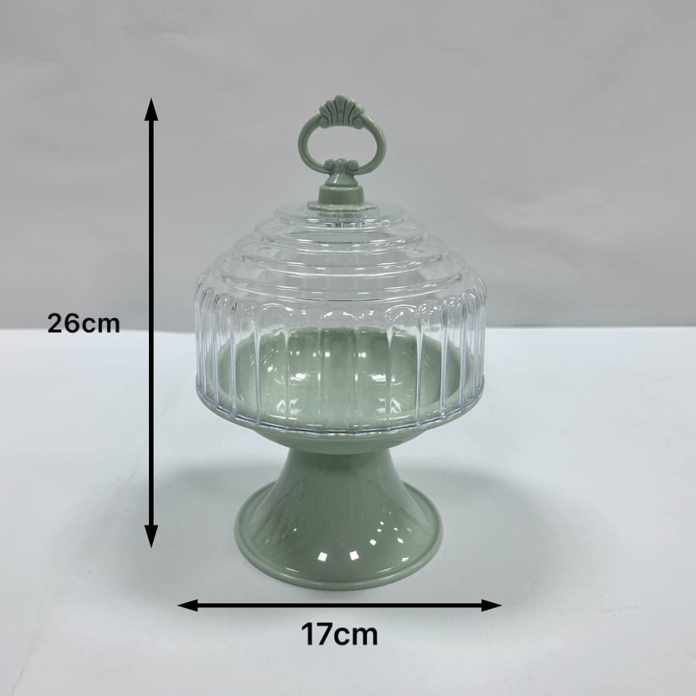 Classy display plate modern casual plastic round fruit plate multi-functional with lid large capacity plate glass plate