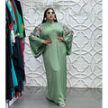 new long robe dress african export  women's plus size chiffon dress with headscarf