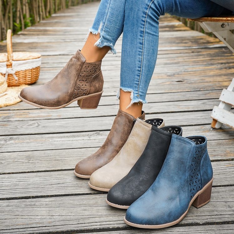 autumn new arrival: plus size chunky heel ankle boots for women, sizes 36-43. price difference: $0.67. available for  and  dropshipping