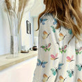 wholesale women's long-sleeved shirts, trendy all-season shirts with popular cross-border print designs, dropshipping available