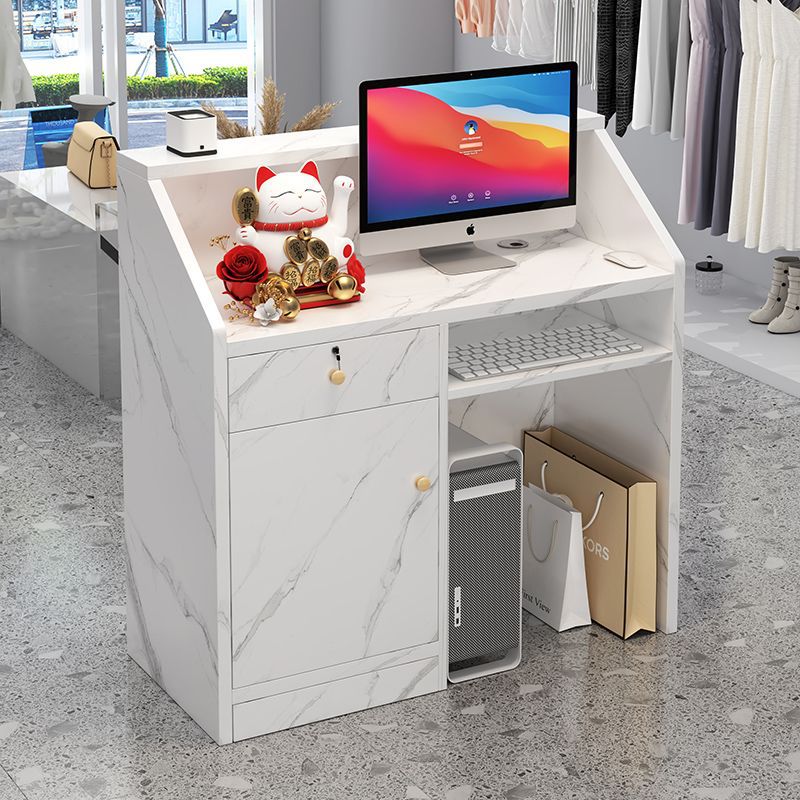 Minimalist modern bar counter/reception desk - small counter for beauty salons, clothing stores, and reception areas