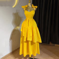 European and american cross-border women's fashion:  summer new arrival - elegant bow high-waisted asymmetrical midi slip dress