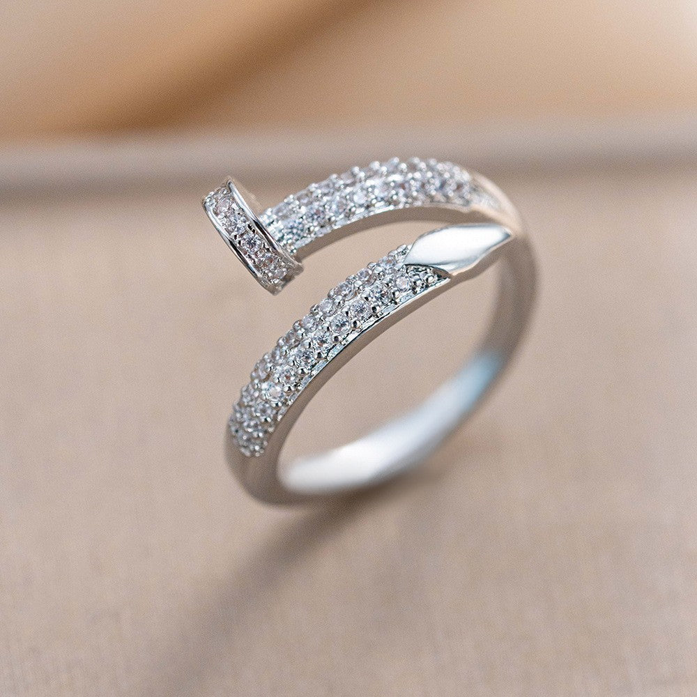 hot-selling design, full of diamonds, inlaid with zircons, exquisite women's openable adjustable rings, popular fashion accessories