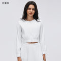 Short zipper thin outwear women looseslimming looklong sleevescardiganwork clothingcasualeasiest for matchsportstopsd26022
