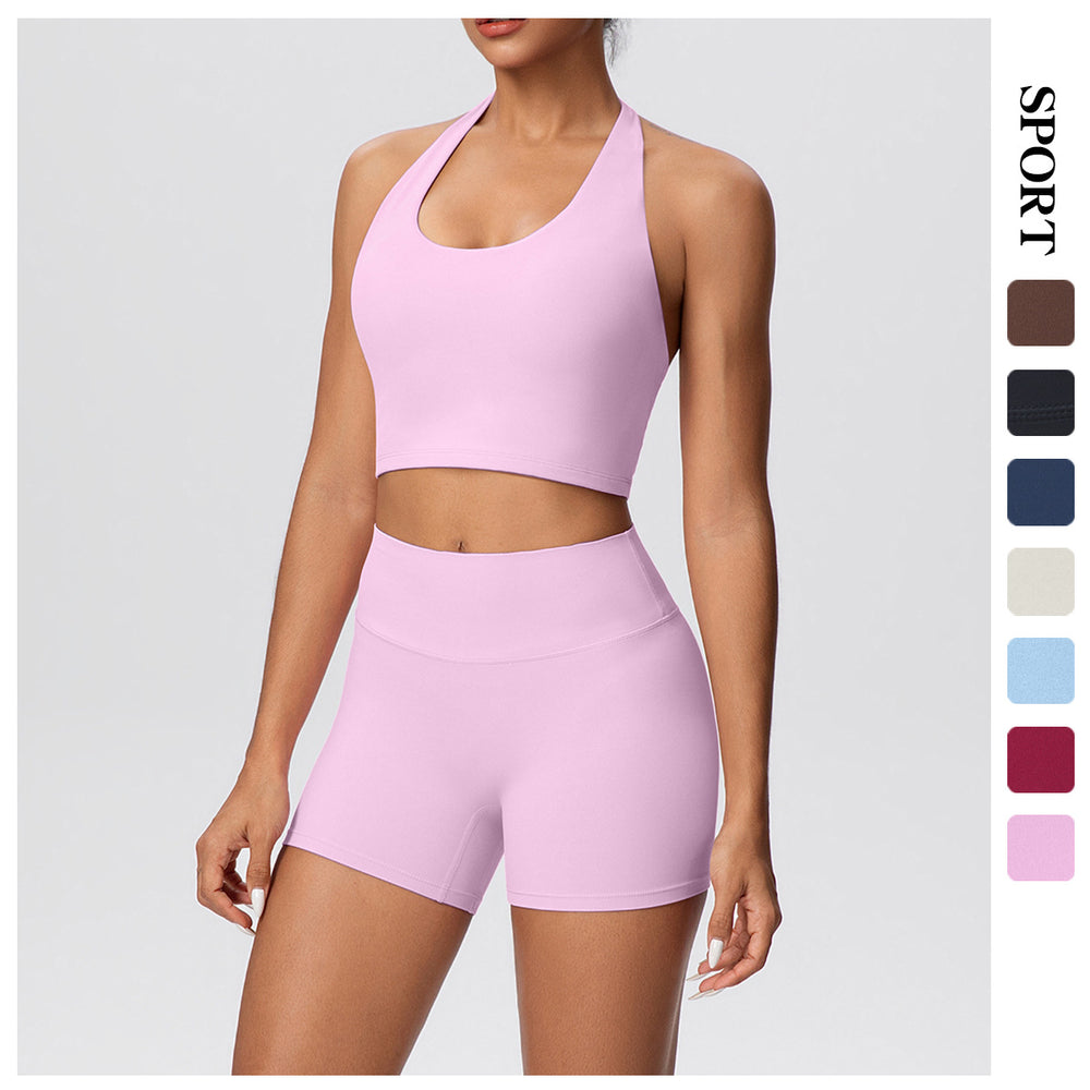 Fashionnew arrivalhigh waist hip lifting tight yoga wear shortsuitoutwear beautiful back quick-drying breathable running fitness wear