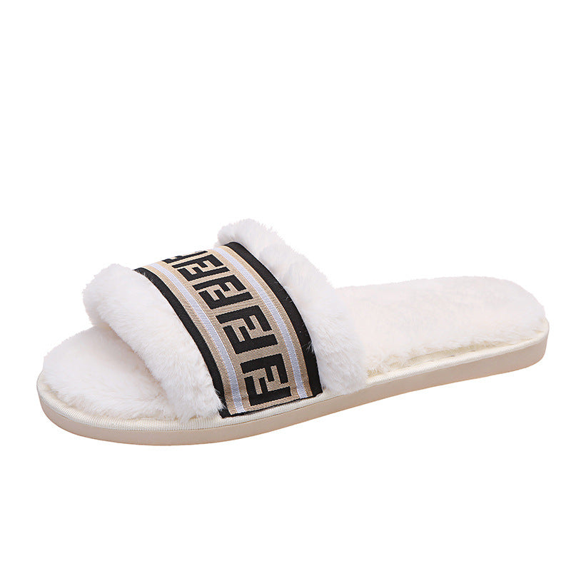 furry slippers for women amazon exportplus size flat heel heattech flip-flops for women popular graffiti furry shoes