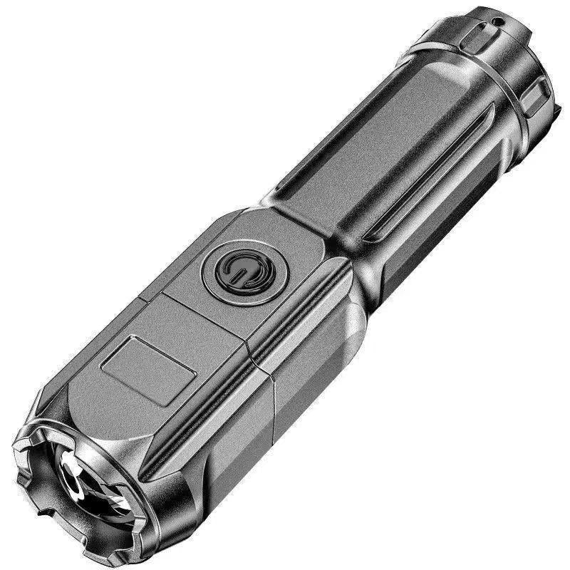 Flashlight, strong light, rechargeable household lighting, durable outdoor super bright long-beam zoom, small portable flashlight.