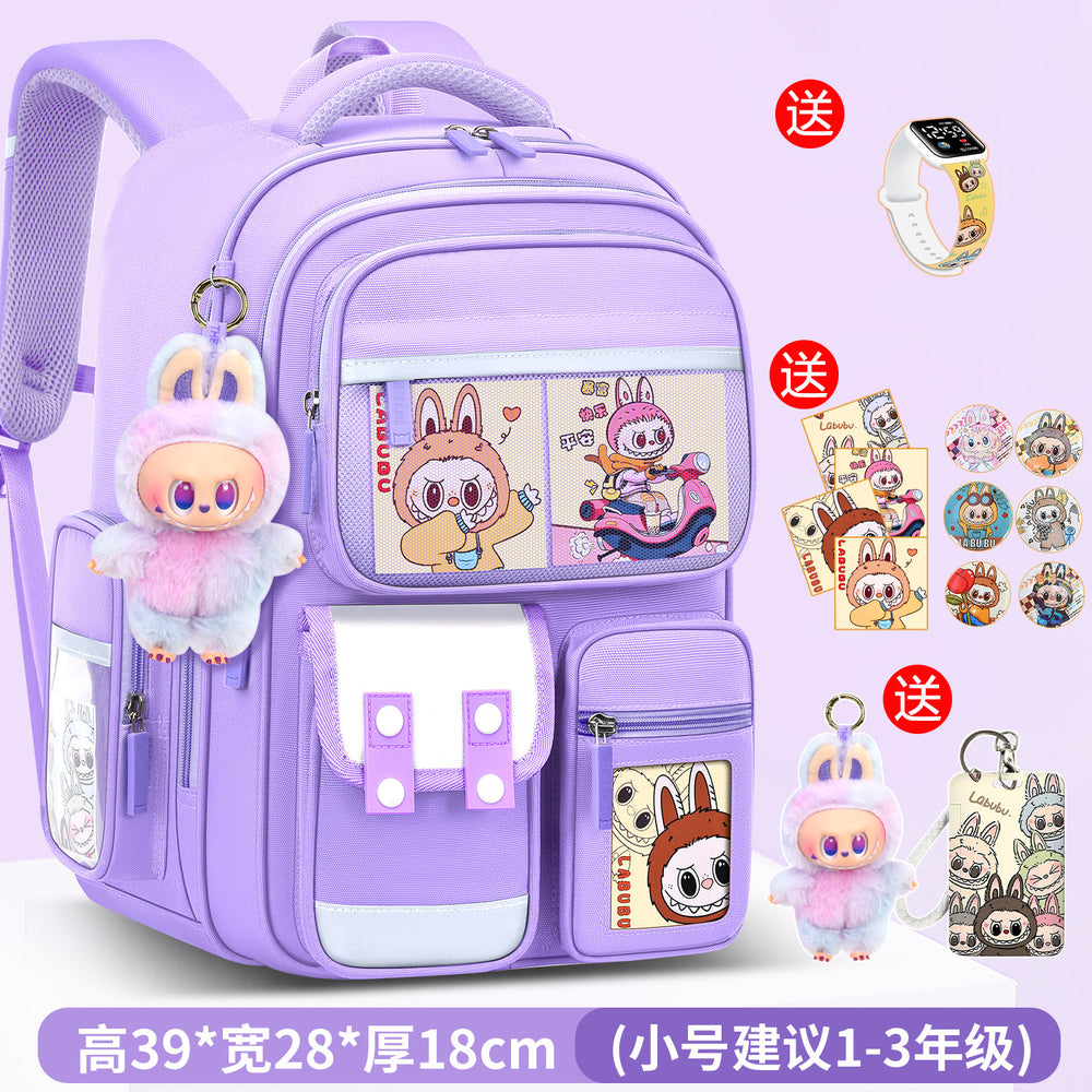 Labubu backpack - new 2026 model for elementary school students (grades 1-6). lightweight, spine-protecting, and load-reducing design for boys and girls