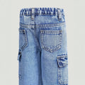 girls' spring/autumn denim pants: new styles for toddlers and young children, loose-fit casual straight-leg trousers, stylish and versatile wide-leg pants for kids