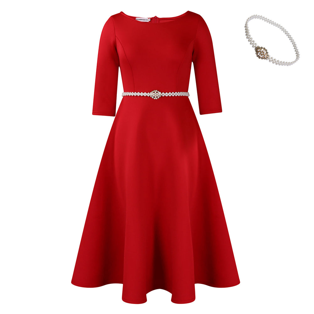 C8600   fall/winter new european and american solid color swing dress elegant evening gown foreign trade dress