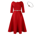 C8600   fall/winter new european and american solid color swing dress elegant evening gown foreign trade dress