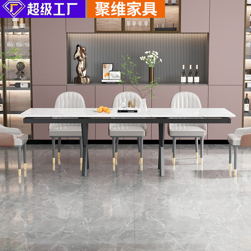 Factory direct italian minimalist nordic rock slab dining table - extendable rectangular table for home and restaurant use