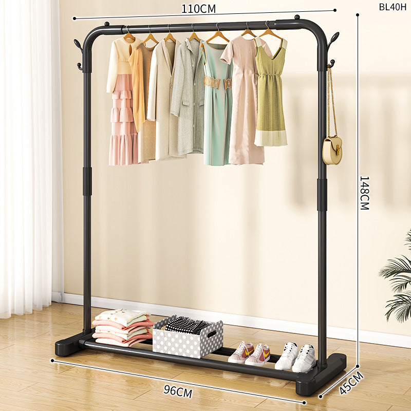 Clothes hanger floor-standing for home balcony indoor simple clothes drying pole movable clothes hanger student dormitory clothes drying rack