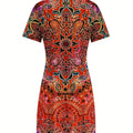 wholesale women's short-sleeved dresses, fashionable women's dresses for spring, summer, and autumn, new cross-border printed designs