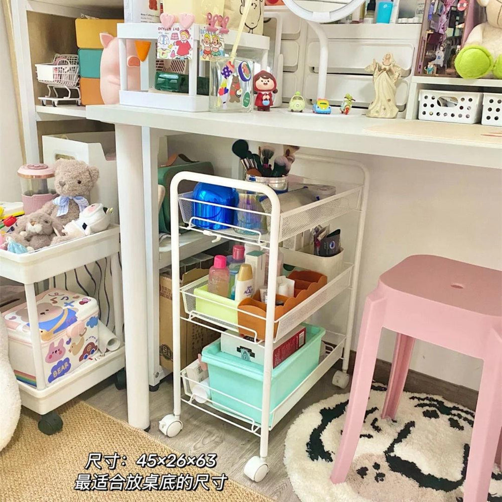 Kitchen storage rack, movablefor home, small trolley, floor-standing multi-layer vegetable basket, vegetable basket, toy storage artifact