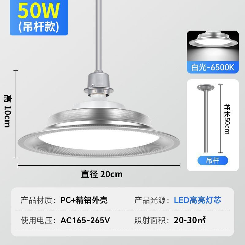 Three-proof led industrial and mining lamp industrial plant chandelier factory workshop stadium lighting warehouse super bright 100w light bulb