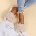 New one-strap plush slippers - amazon cross-border cotton slippers - candy colors - autumn/winter korean style casual fuzzy slippers for women