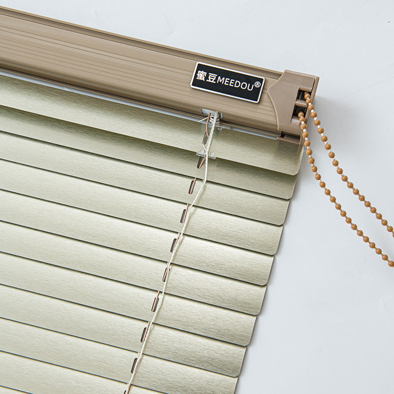 Pleated blinds without punching, simple bathroom, bedroom, office, aluminum alloy shading and lifting [honey bean]