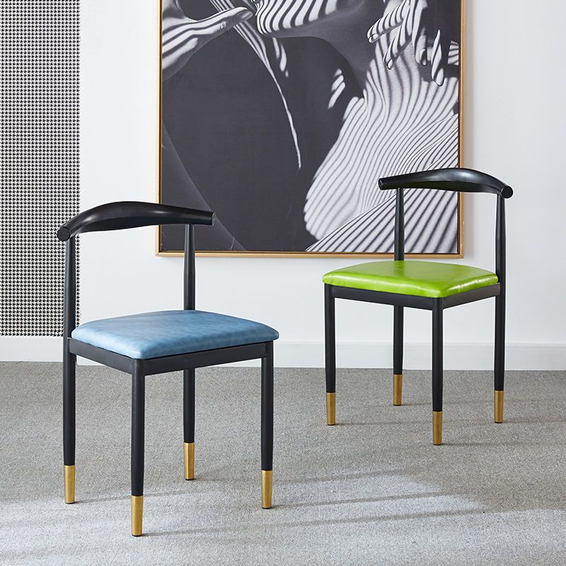 For home dining chair scandinaviancasual modern iron horn chair casual study stool imitation solid wood dining commercial back chair