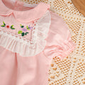 Summer baby romper: lightweight, stylish bodysuit for baby girls - perfect for spring outings. short-sleeve, snap-crotch design