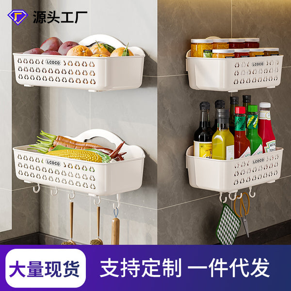 Kitchen Onion, Ginger, Garlic Shelf Wall-mounted non-punching storage basket Various multi-functional vegetable storage baskets Fruits