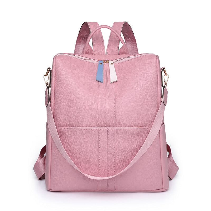Cross-border wholesale women's backpack large capacity anti-theft commuter travel backpack casual versatile pu soft leather women's bag