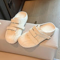 Thick sole birkenstock shoes toe half slippers women's summer outwear 2026new arrivaleasiest for matchretro slip-on lazy white shoes