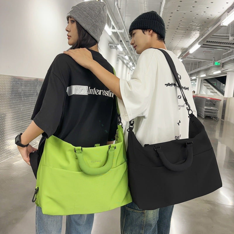 Foreign trade foldable duffel bag bag dry and wet separation messenger bag simple wear-resistant anti-splashing light short-distance bag wholesale