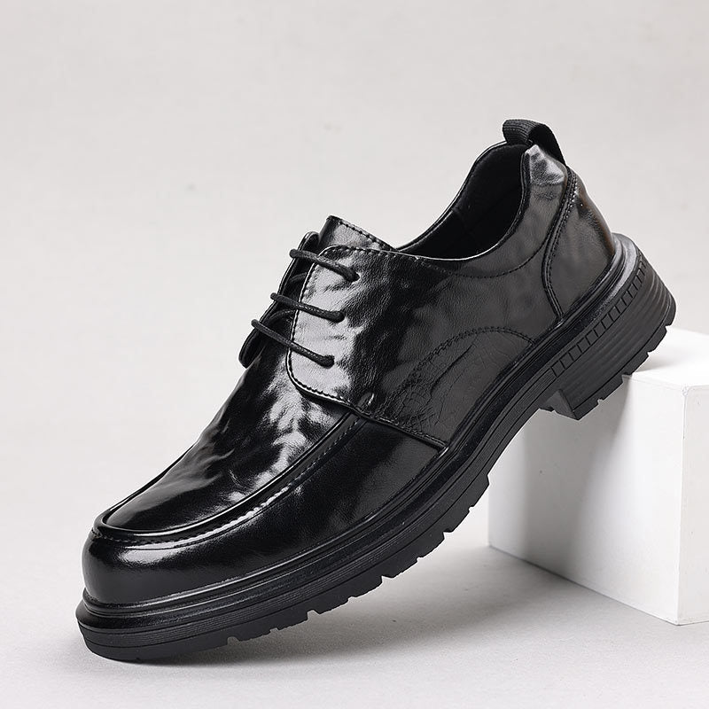 Genuine leather cowhide spring/autumn men's new arrivals: light luxury business casual formal shoes, thick-soled men's british style leather shoes