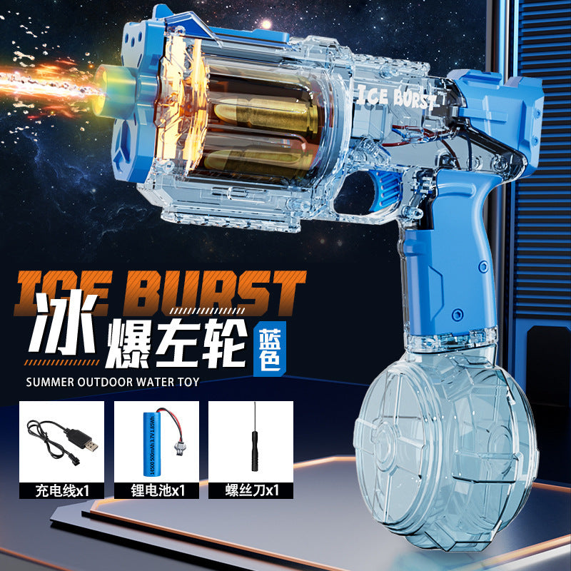 new revolver electric ice blast energy ring fully automatic continuous large capacity cool sound effect lighting water gun